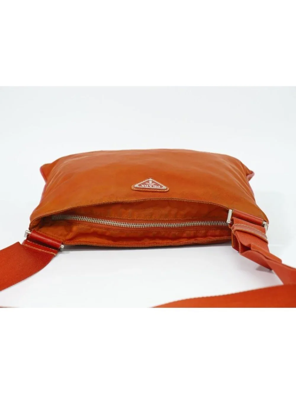 Prada Nylon Shoulder Bag Pochette Orange